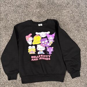 Hello Kitty Black Sweatshirt with Pink and Yellow Accents